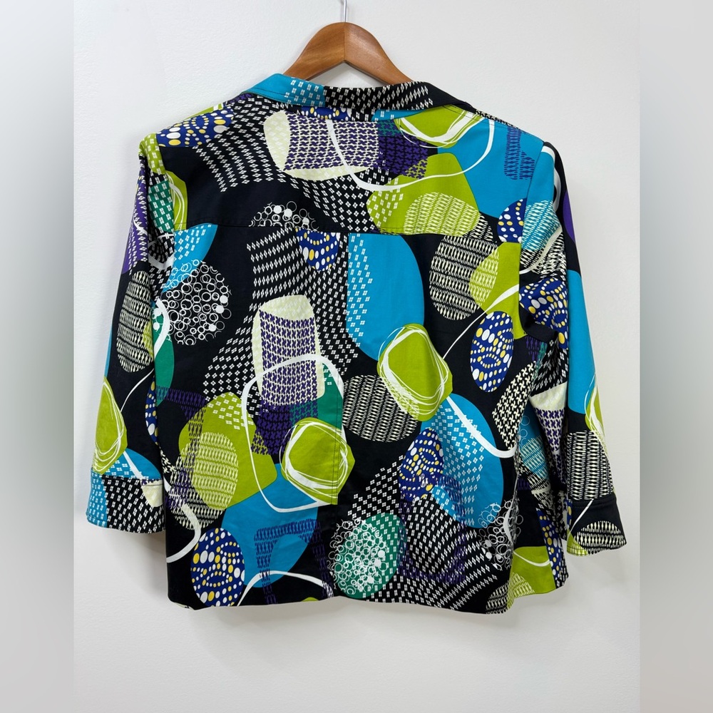 Peter Nygard Multicolor Patterned Blazer Size 16 - image 3